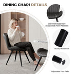 Daluvenix Modern Dining Chairs Set of 2/4 Upholstered Comfy Fabric Kitchen & Dining Room Chairs with Metal Legs & Thick Cushions for Living Room