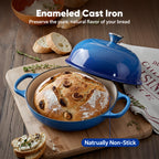 Daluvenix Enameled Cast Iron Dutch Oven for Sourdough Bread Baking, 4.5qt Cast Iron Bread Pot with Lid and Handles, Bread Dutch Oven