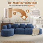 Daluvenix 114 Inch Boneless Couches for Living Room Modern Modular Sectional Sofa