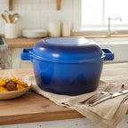 Daluvenix 2 in 1 Cast Iron Dutch Oven Pot with Skillet Lid, 6+2qt Pre-Seasoned Multipurpose Cookware for baking, braising, and stewing