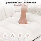 Daluvenix Office Chair, Ergonomic Extra Wide Big Desk Chair with Retractable Footrest, Height Adjustable Swivel Teddy Fleece Mid Back Home Chair with Wheels
