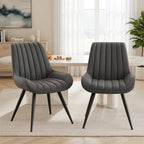 Daluvenix Modern Dining Chairs Set of 2/4, Upholstered Fabric Comfy Kitchen Dining Chairs with Metal Legs & Thick Cushions for Dining Living Room