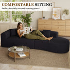 Daluvenix Modern Curved Sofa 126'' Oversized Boneless Cloud Sectional Couch
