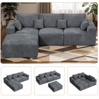 Daluvenix 113" Modern Modular Sectional Sofa L-Shaped Couch U-Shaped loud Couches Sofa Bed
