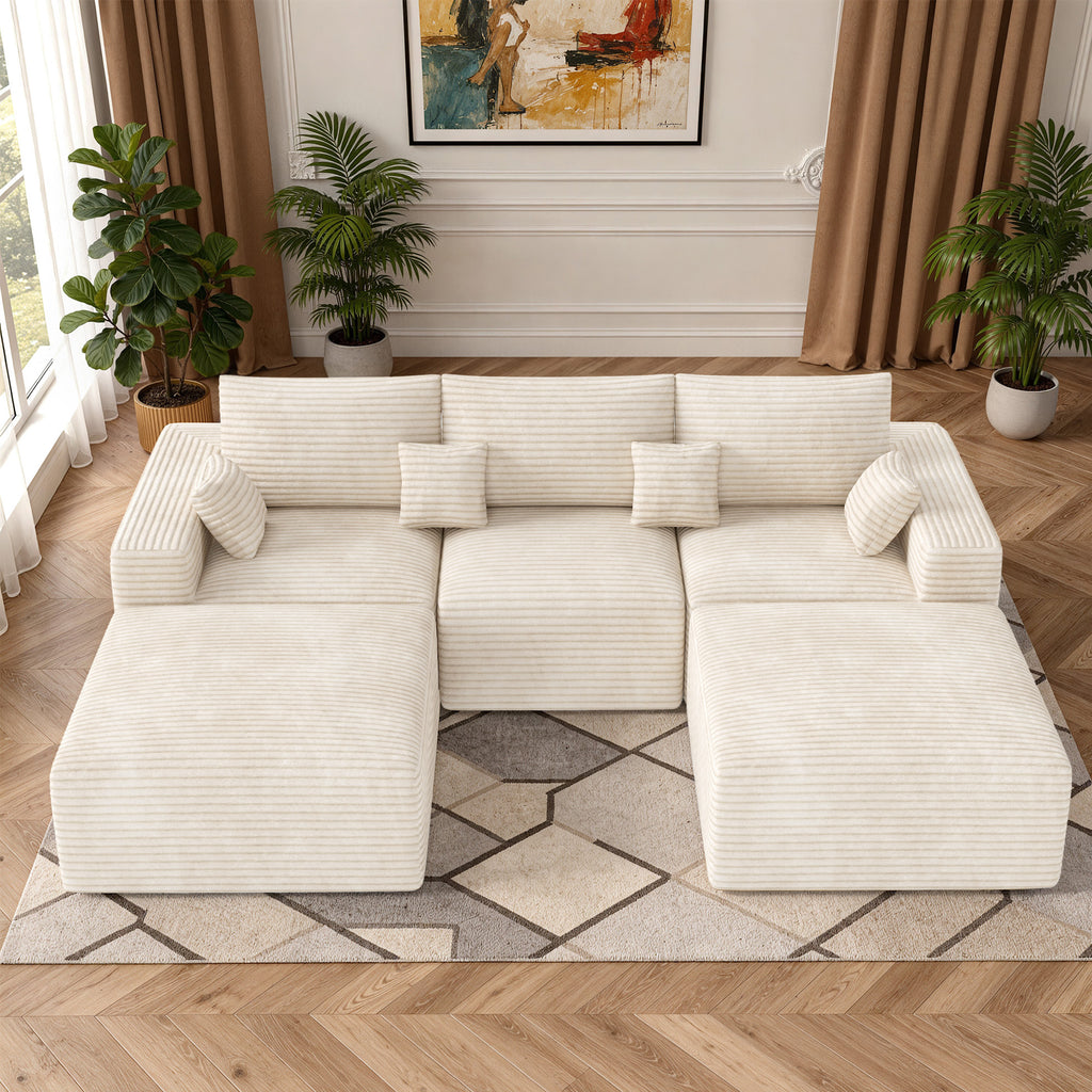 Daluvenix 113" Modern Modular Sectional Sofa L-Shaped Couch U-Shaped loud Couches Sofa Bed