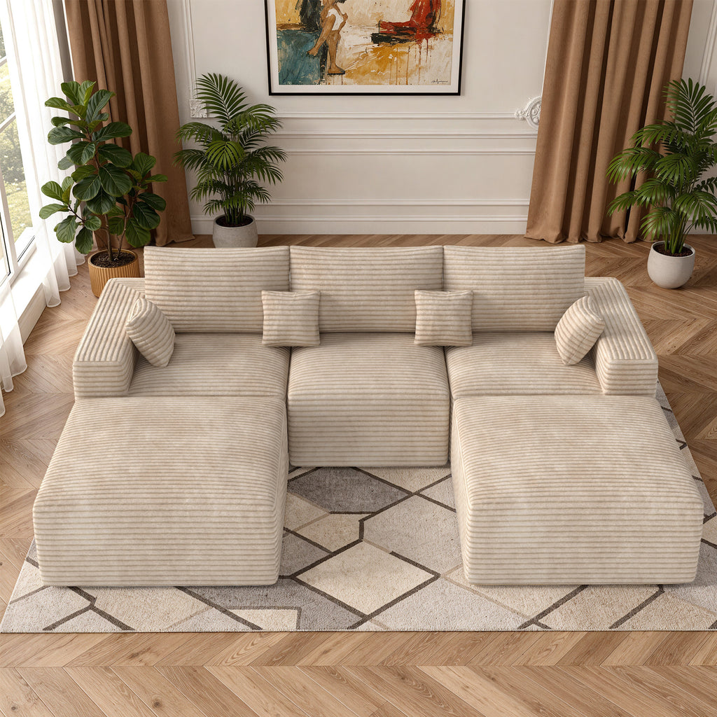 Daluvenix 113" Modern Modular Sectional Sofa L-Shaped Couch U-Shaped loud Couches Sofa Bed