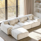 Daluvenix 122" Modern L Shaped Modular Sectional Sofa 4 Seater for Living Room with Deep Seat
